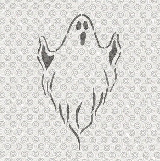 traditional Halloween Ghost airbrush stencil design