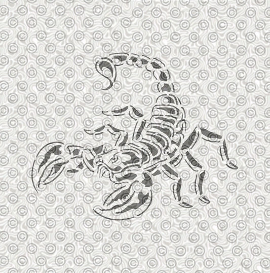 Scorpion tattoo stencil design for airbrush tattoos.