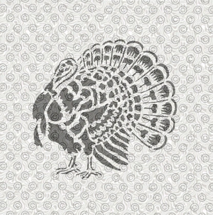 Holiday turkey airbrush tattoo stencil design