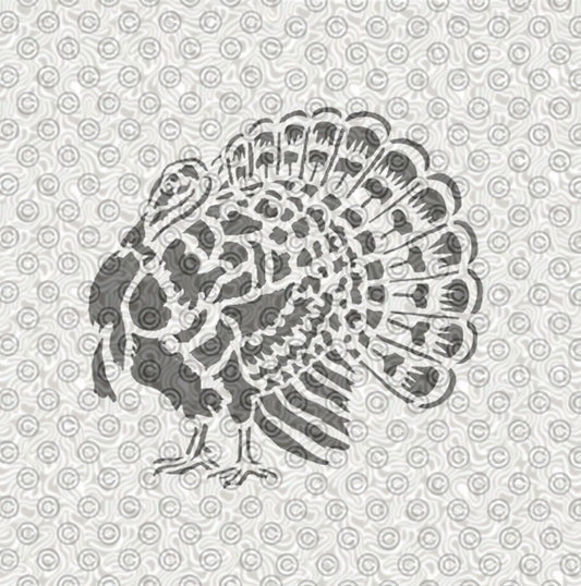 Holiday turkey airbrush tattoo stencil design