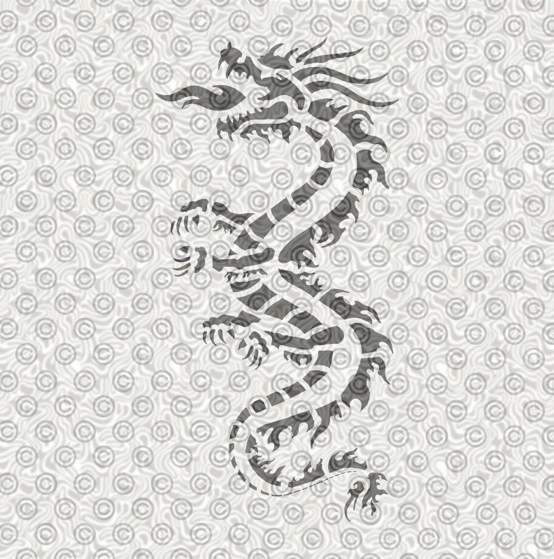 Traditional Chinese dragon stencil design to use for face painting or airbrush tattoos.