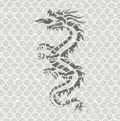 Traditional Chinese dragon stencil design to use for face painting or airbrush tattoos.