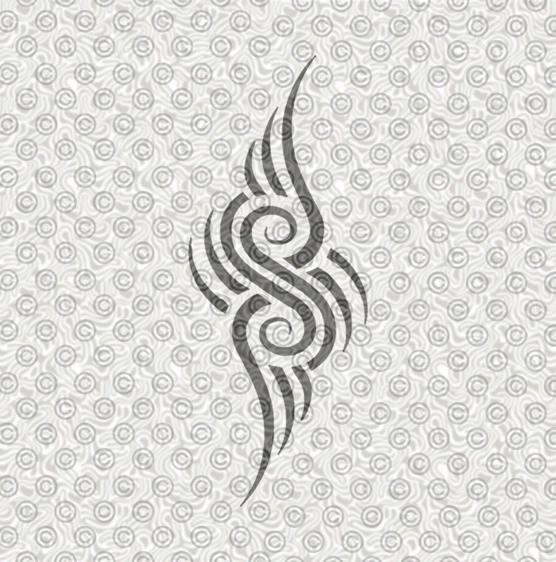 Tribal tattoo stencil design for face painting or airbrush tattoos.