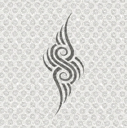 Tribal tattoo stencil design for face painting or airbrush tattoos.